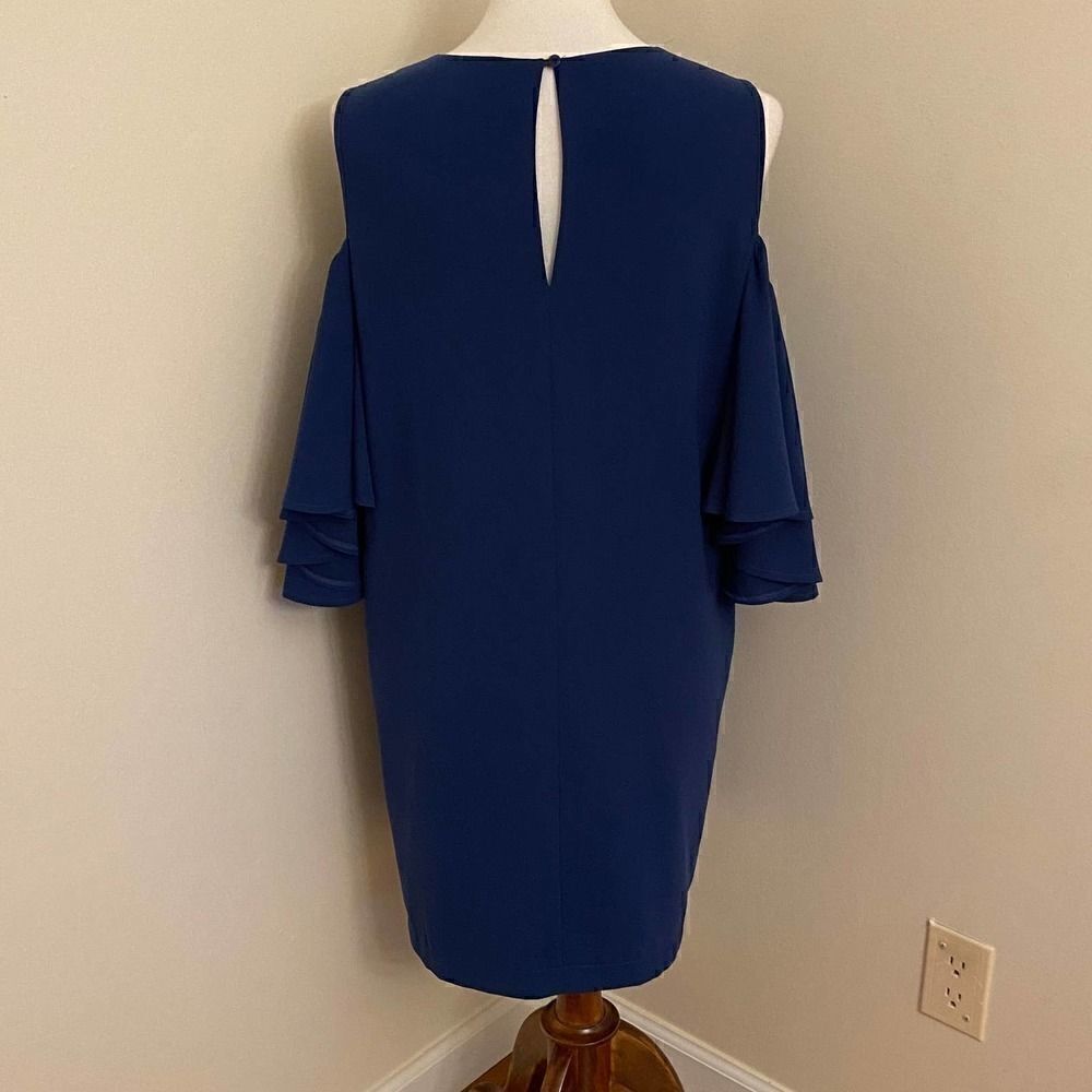 Blaque Label Navy Blue Cold Shoulder Dress Medium - Picture 3 of 7